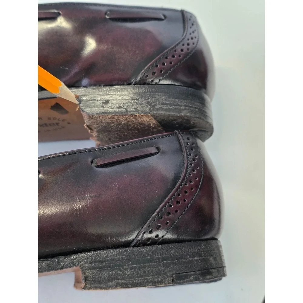 Dexter Men's Loafers Size 8.5 M Burgundy Leather Wingtip Dress Tassels Shoes USA